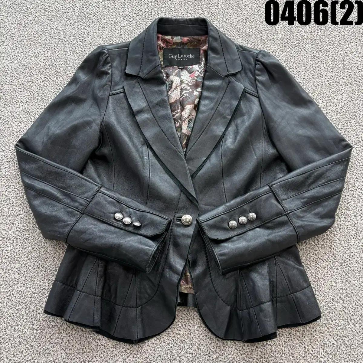 GUY LAROCHE 양가죽 블랙 자켓 100