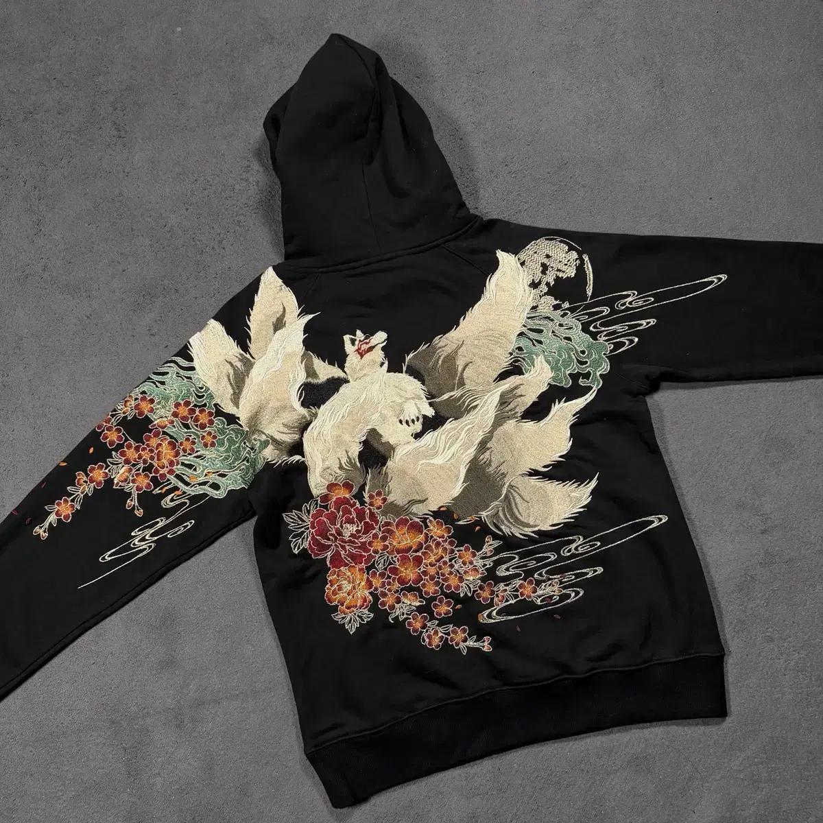 Japanes vintage Satori 오리엔탈 자수 후드티