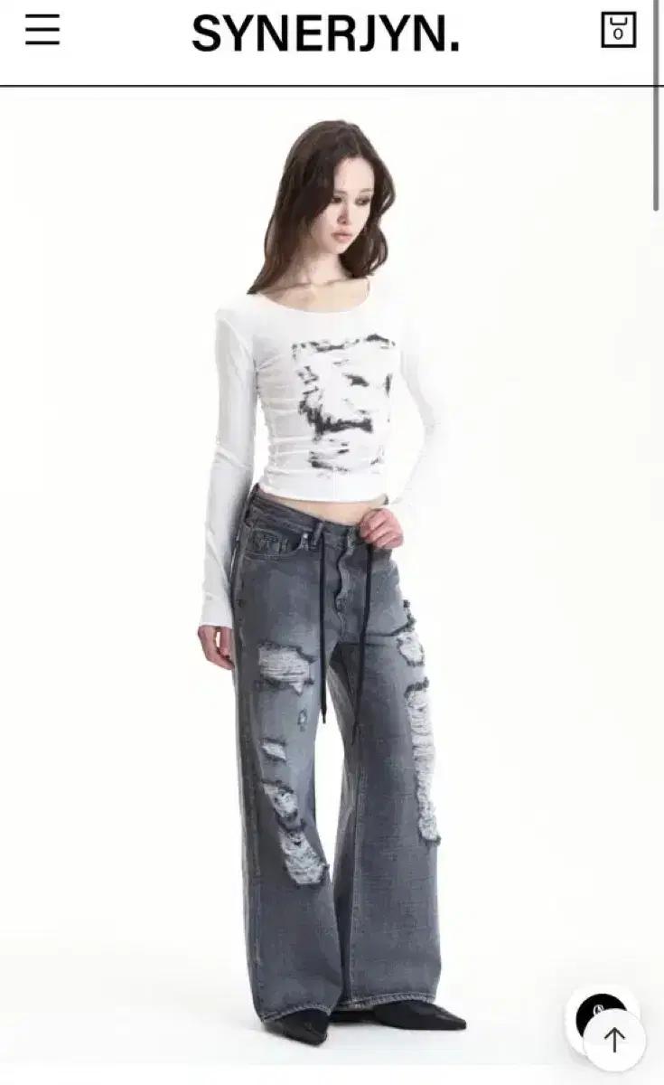 시너진  FADED LONG SLEEVE WHITE
