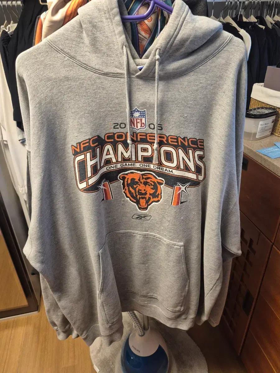 리복 NFL 베어스 후드티 그레이