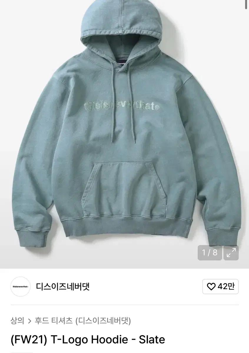 디스이즈네버댓 T로고 후드티 슬레이트