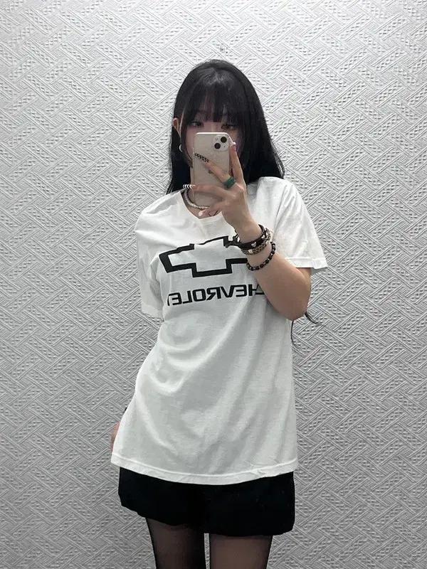 길단 캐주얼 빈티지 시크 쉐보레 로고 프린팅 반팔티 2XL C10636