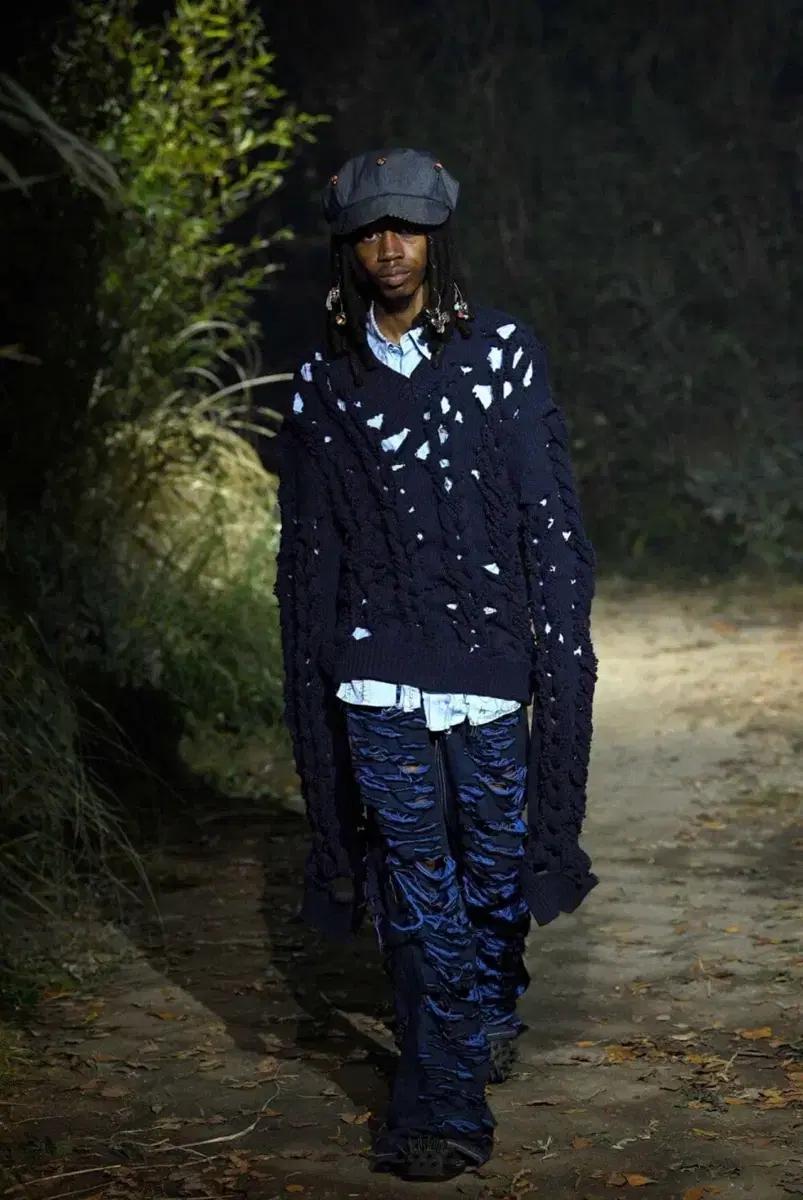 마르니 22fw 아이코닉 디스트레스드 플레어 데님 팬츠 진 30