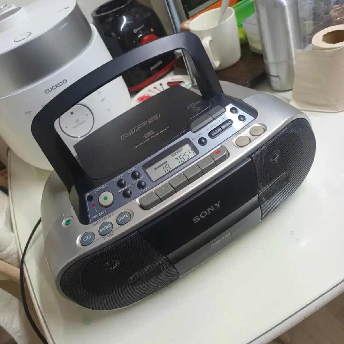 소니 CD 라디오 카세트 MP3 지원