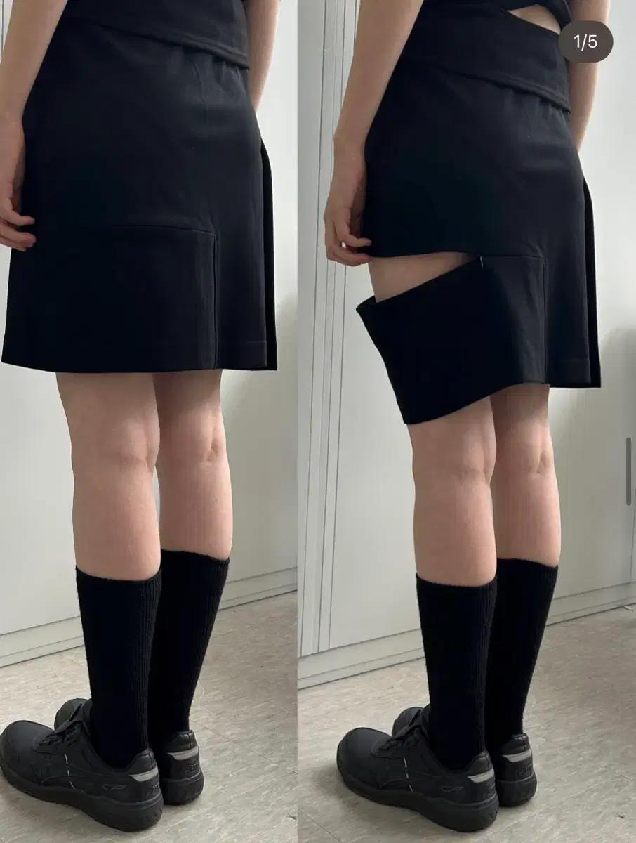 youshim SLIT-ZIP MIDI SKIRT