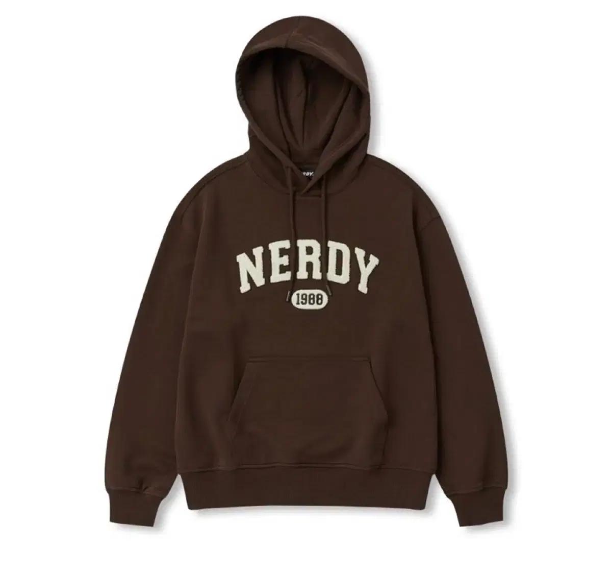 nerdy 널디 브라운 로고 후드티