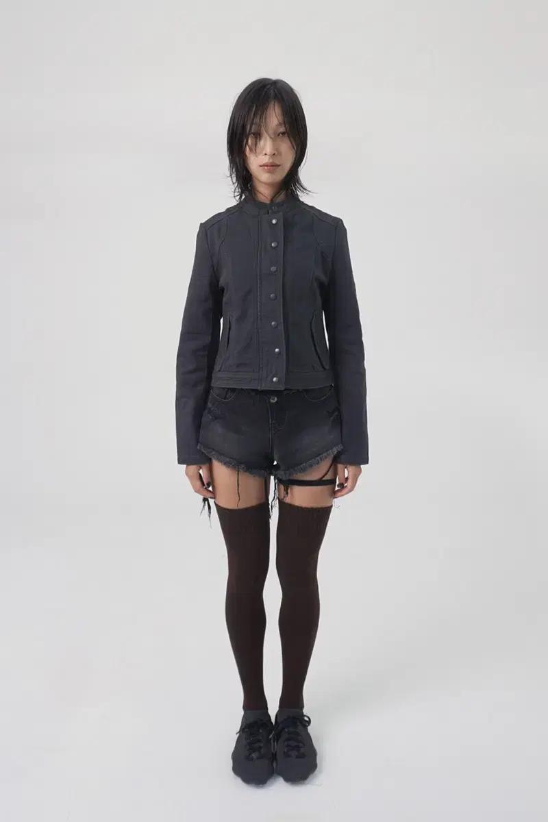 라라미미 Washed biker jacket lalameemee