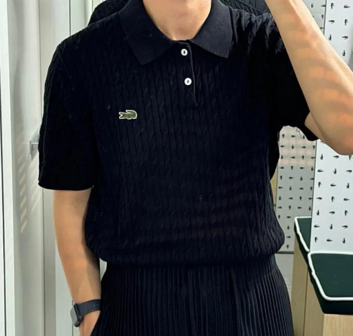 (105-110) Lacoste 라코스테 케이블 폴로 네이비