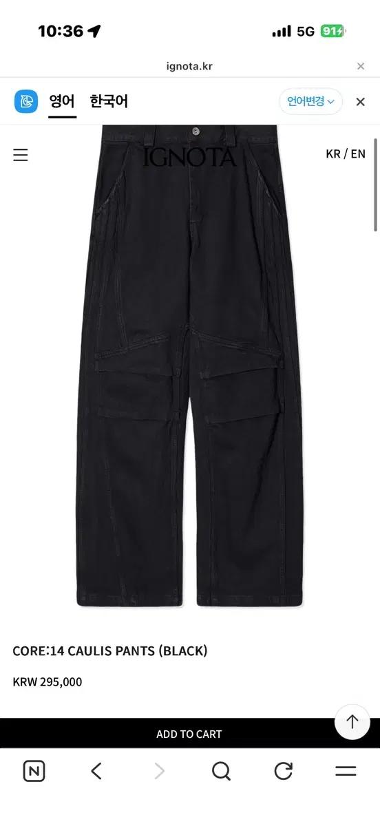 Ignota CORE:14 CAULIS PANTS (BLACK)