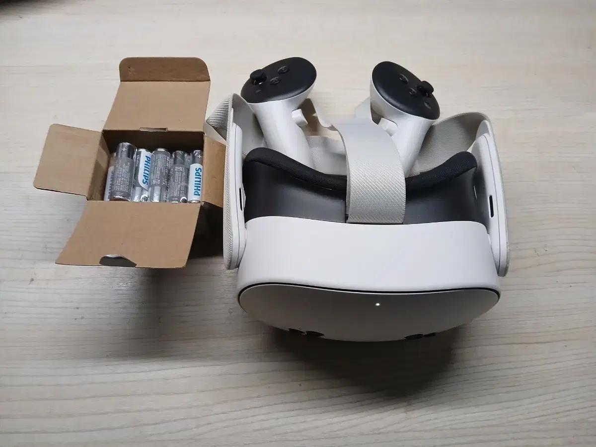 메타 퀘스트3s VR +필립스 건전지 +초극세사 천