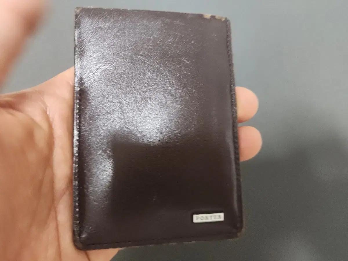 포터 카드지갑 브라운 가죽