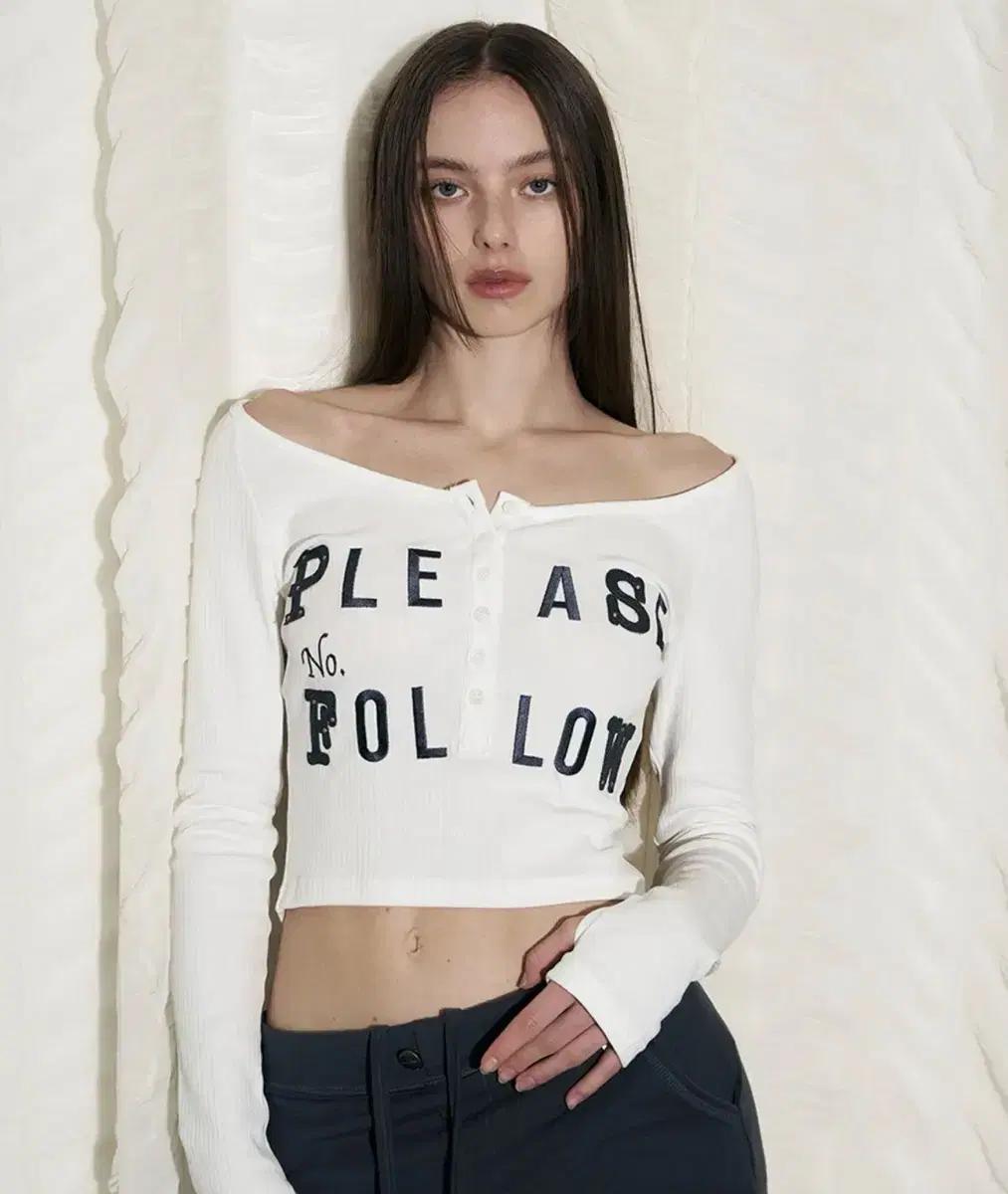 플리즈노팔로우 megan patch long sleeve top