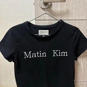 마뗑킴 로고 크롭 탑 블랙