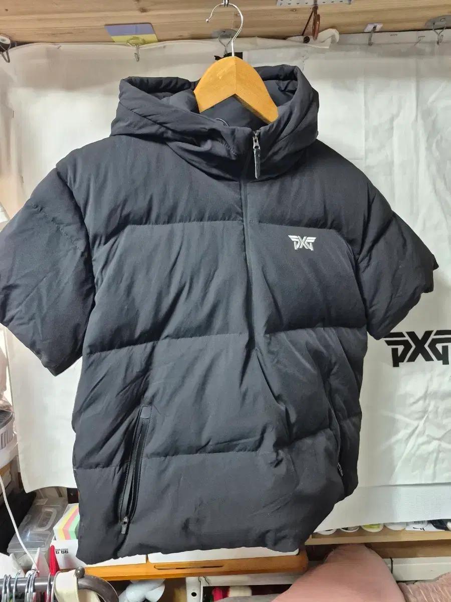 PXG 반팔 후드 패딩 블랙 S