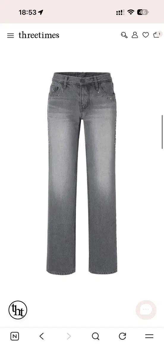 쓰리타임즈 Ash stud jeans m
