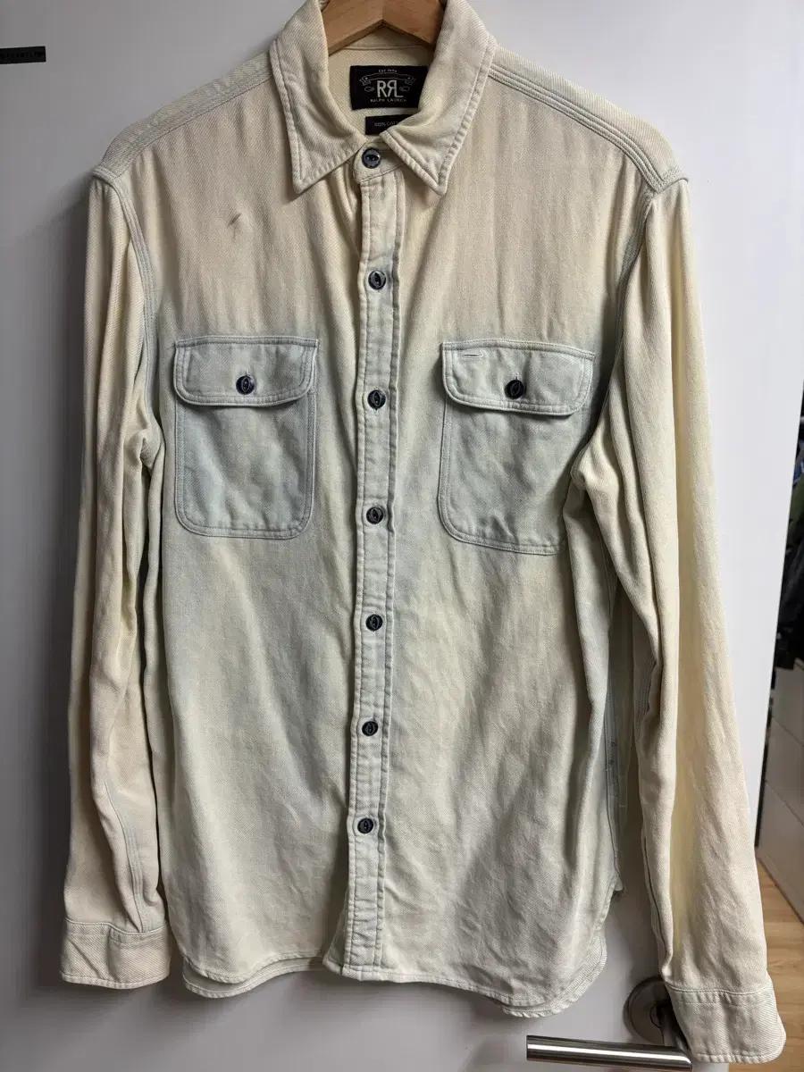 [S] RRL 빈티지코튼 데님셔츠 오프화이트 인디고