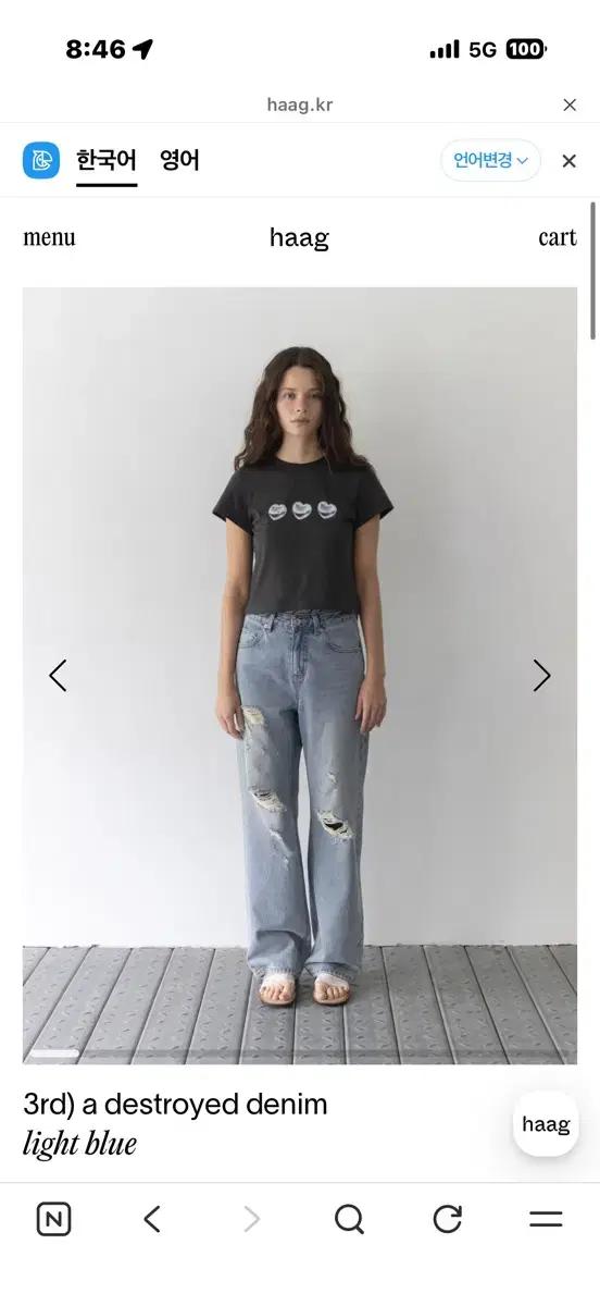 Haag (헤이그) a destroyed denim