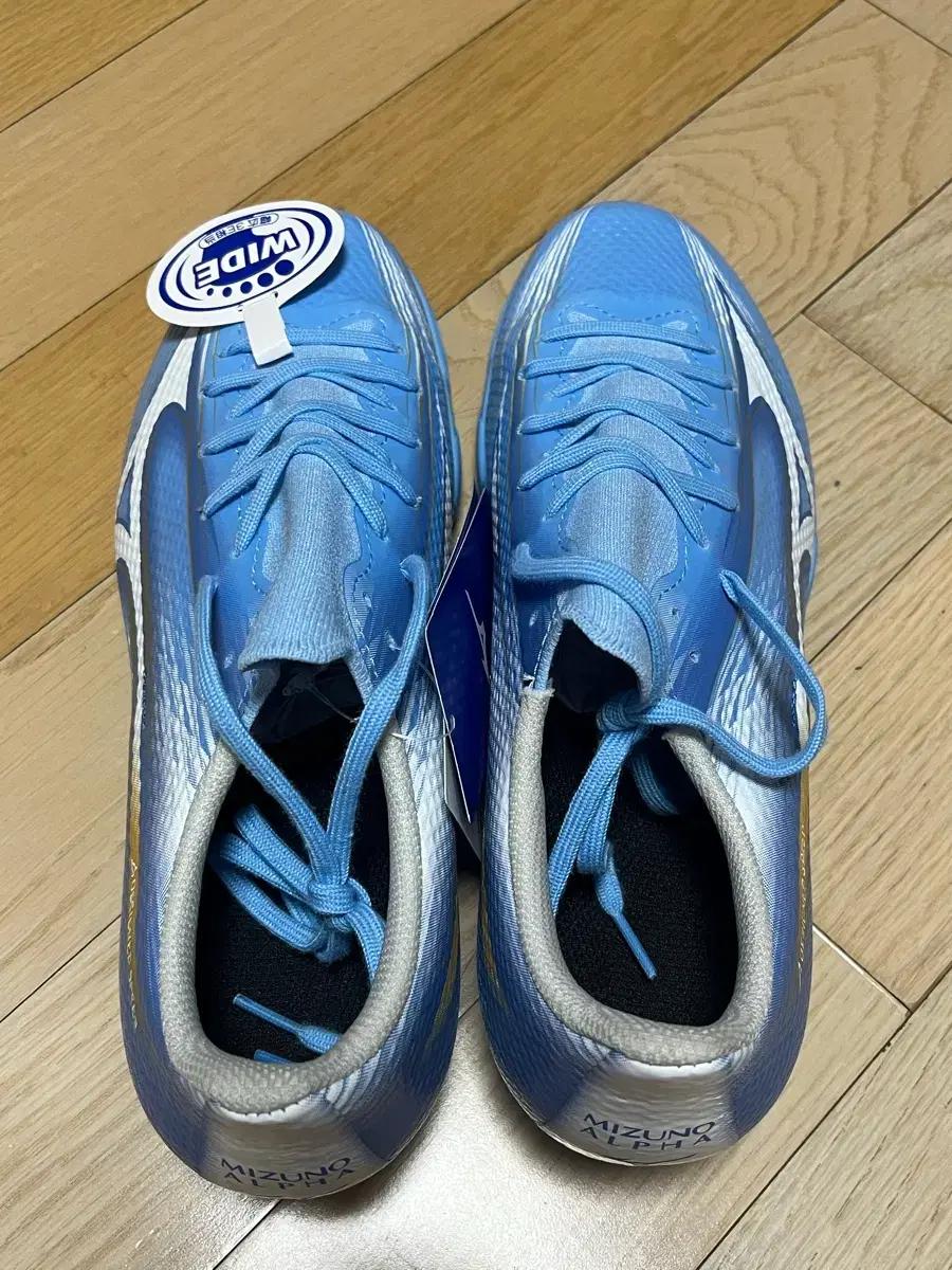 미즈노 알파 축구화 스카이블루 WIDE
