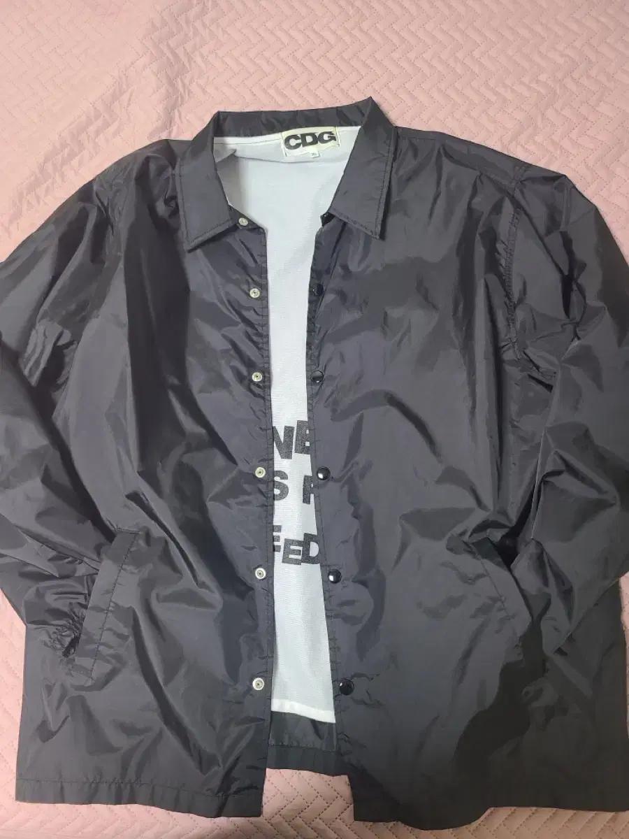 CDG 블랙 코치 자켓 XL