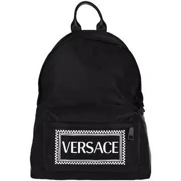 베르사체(Versace)블랙 나일론 로고 스탬프 백팩 새제품급