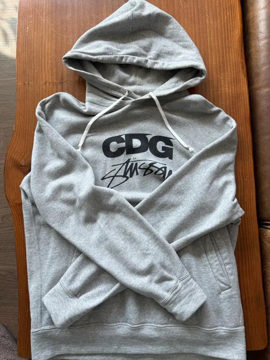 CDG x 스투시 후드 그레이 XXL