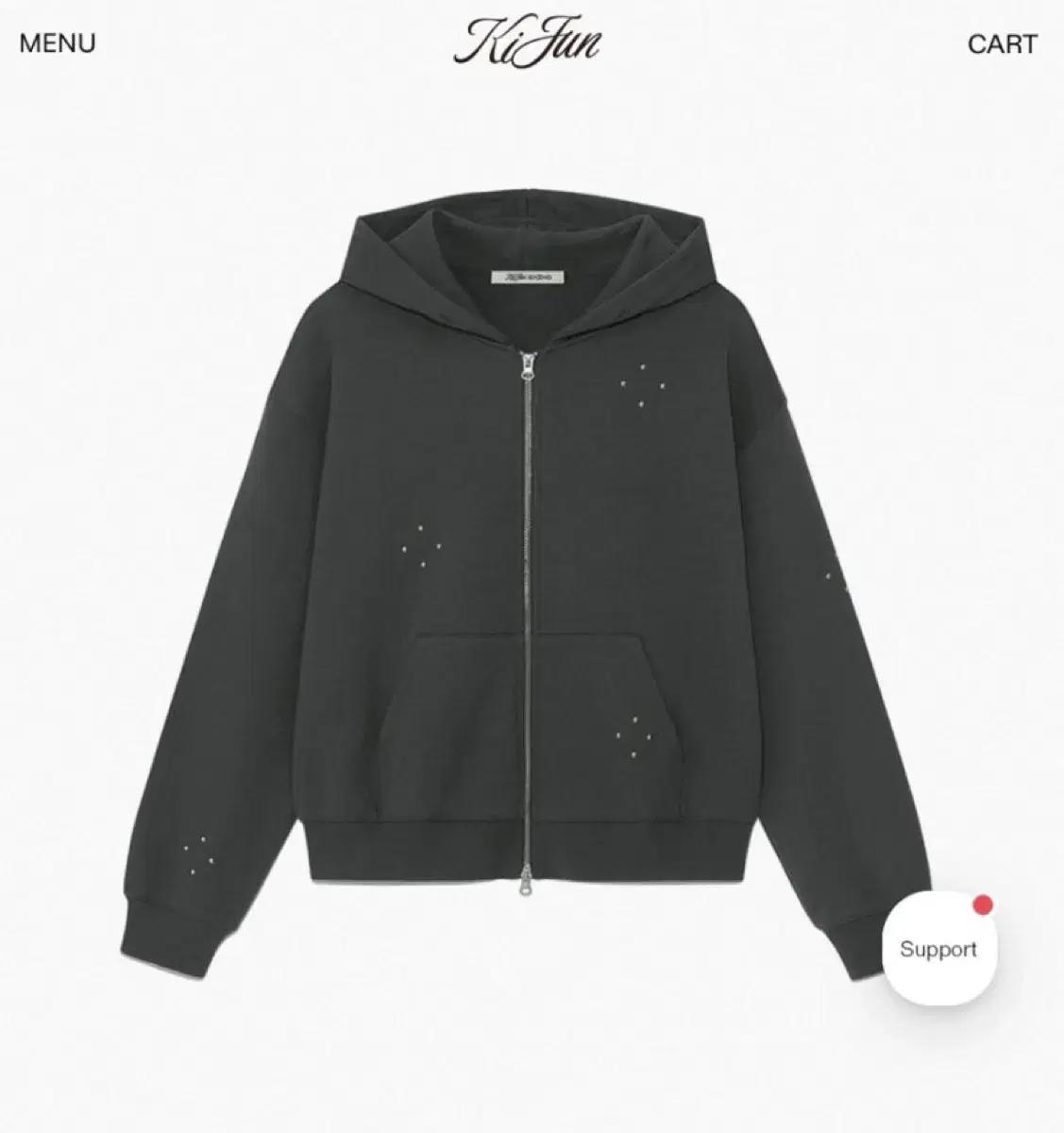 [Kijun X KHIHO] Dew Studded Zip-Up Hoodi