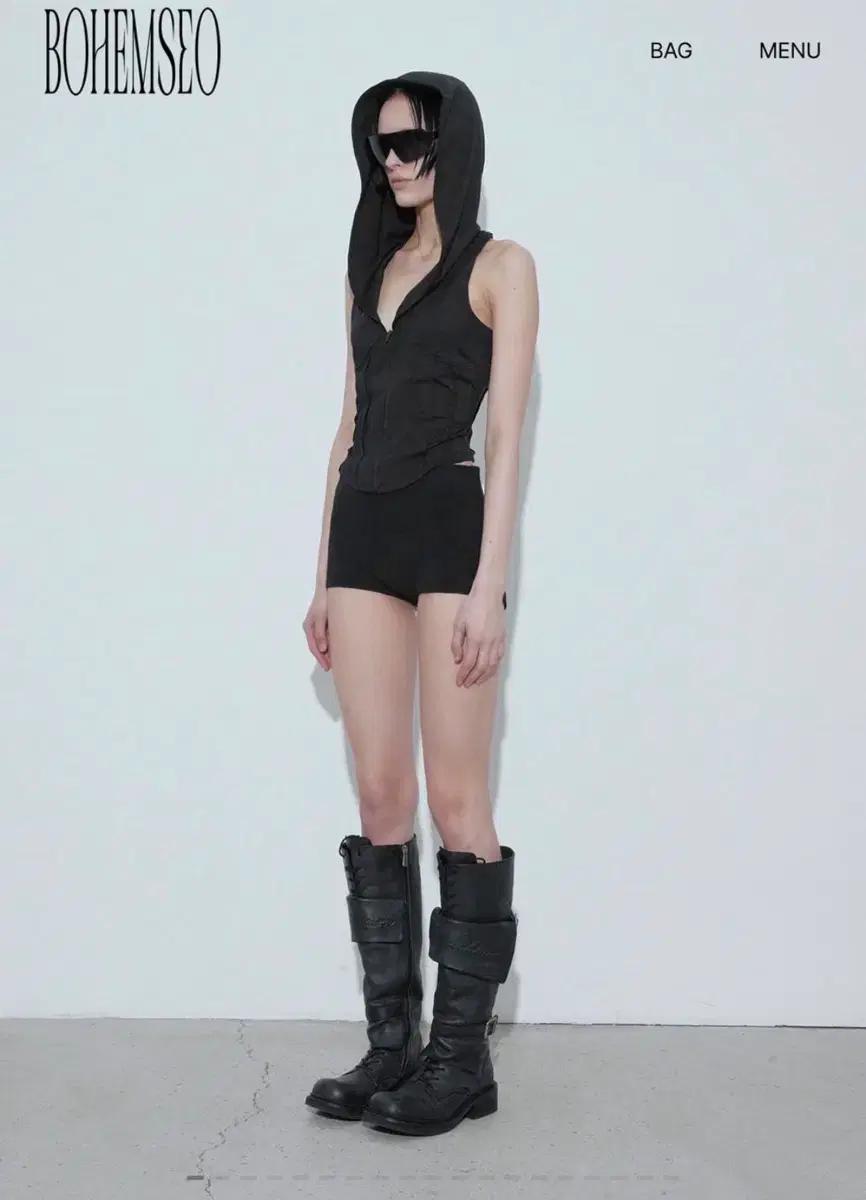 보헤미안서울 25SS SPORTY HOODED VEST, BLACK