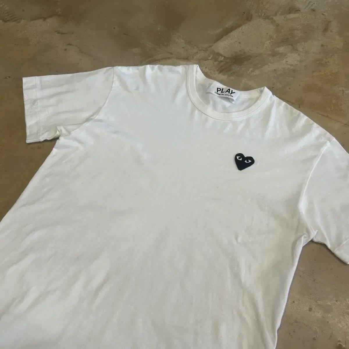 XL 꼼데가르송 블랙와펜 반팔티셔츠