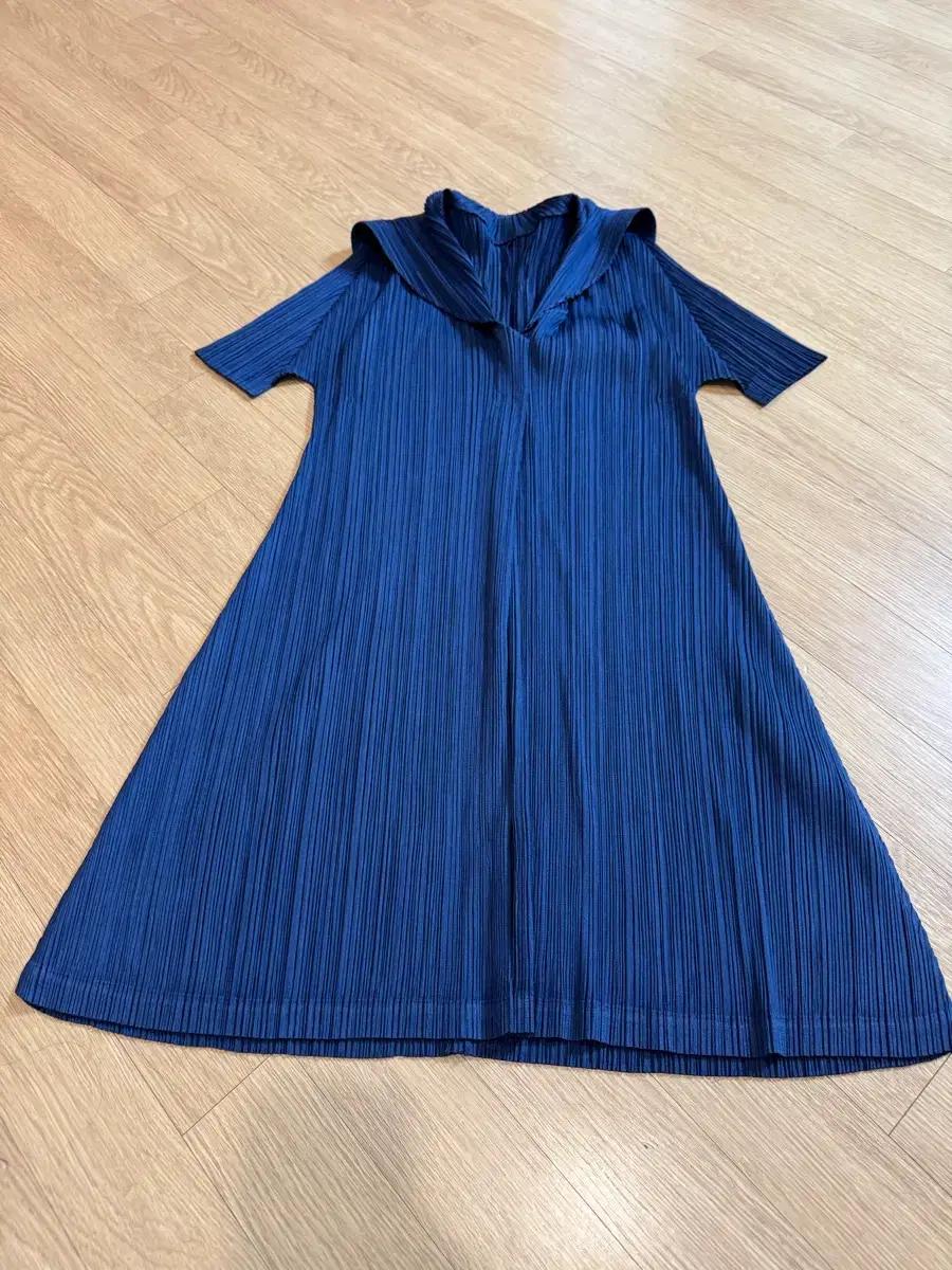 pleats please 플리츠플리즈 카라 원피스 롱블라우스