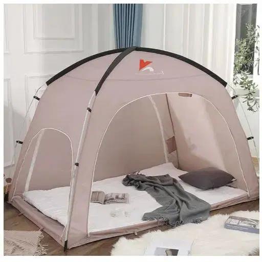 겨울철 필수 심플한 원터치 난방텐트 2~3인용 외풍차단 거실 침대용