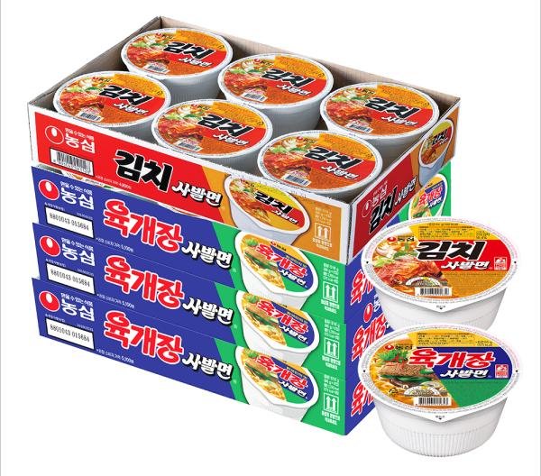 무료배송 농심 육개장+김치 사발면 24개 (육개장 18+김치 6) 컵라면