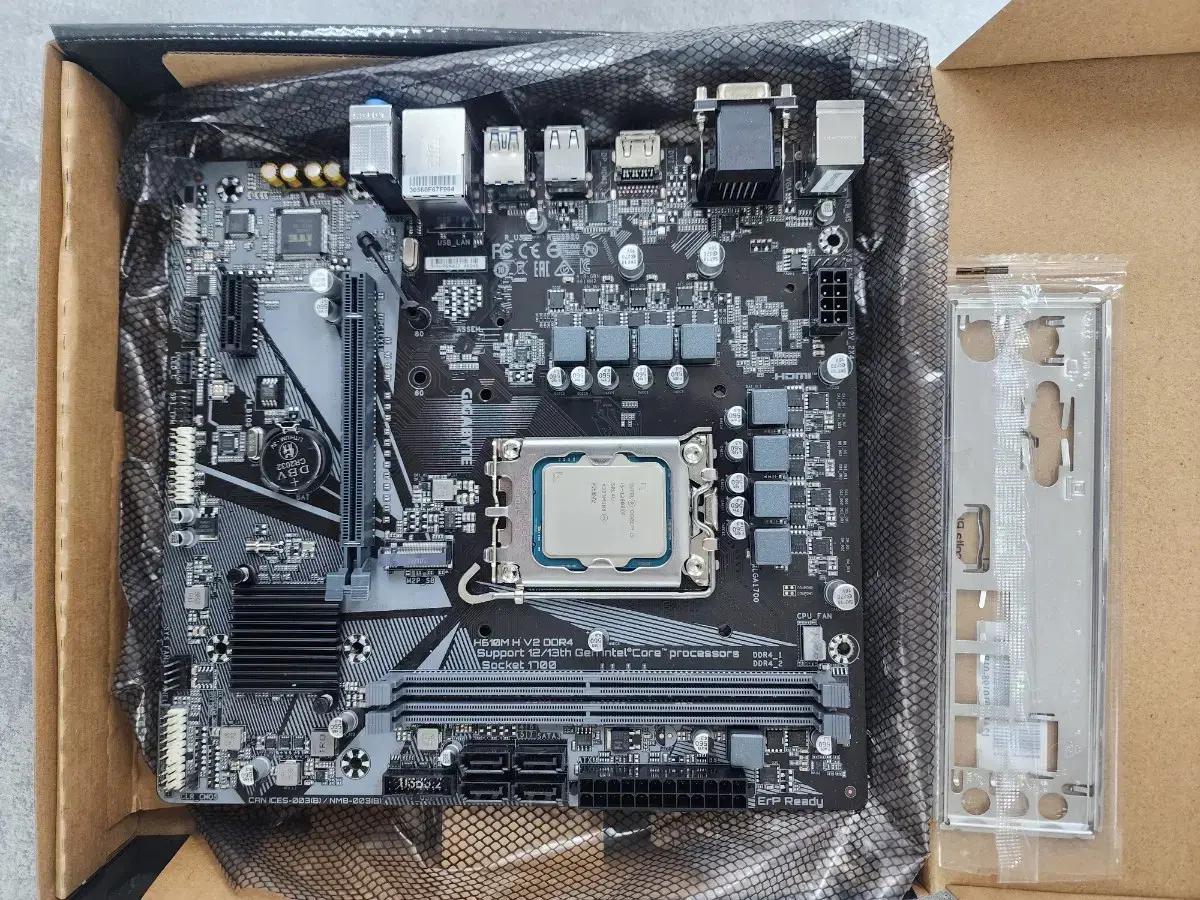 i5-12600kf cpu +기가바이트 H610M V2 DDR4 메인보드