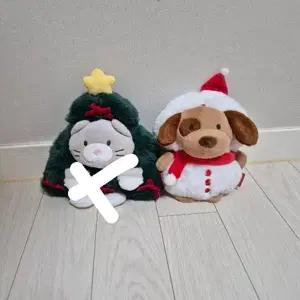 다이소 크리스마스 고양이 강아지 인형