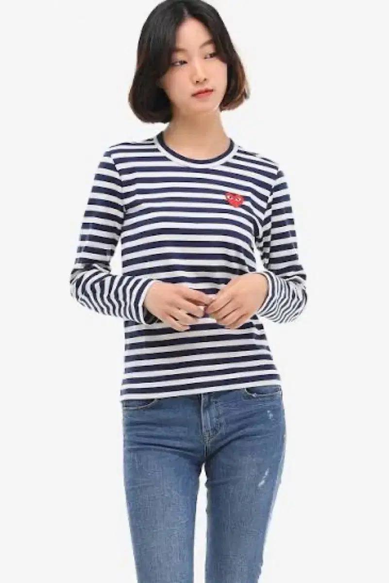 꼼데가르송 스트라이프 긴팔 티셔츠 M