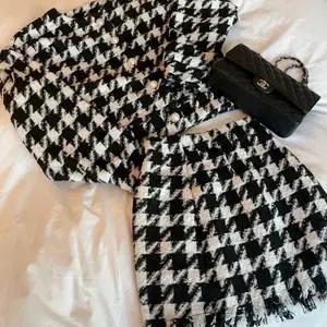 영앤리치 트위드 자켓 치마 세트 black pink tweed set