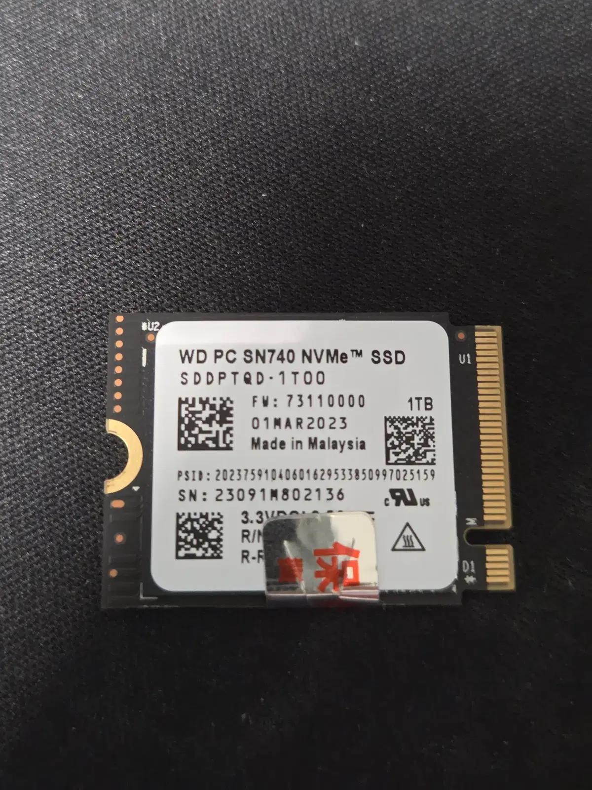 WD SN740 NVMe SSD 1TB 2230 [수명 99%]