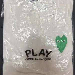 꼼데가르송 PLAY 그린와펜 반팔티 화이트 여성 S