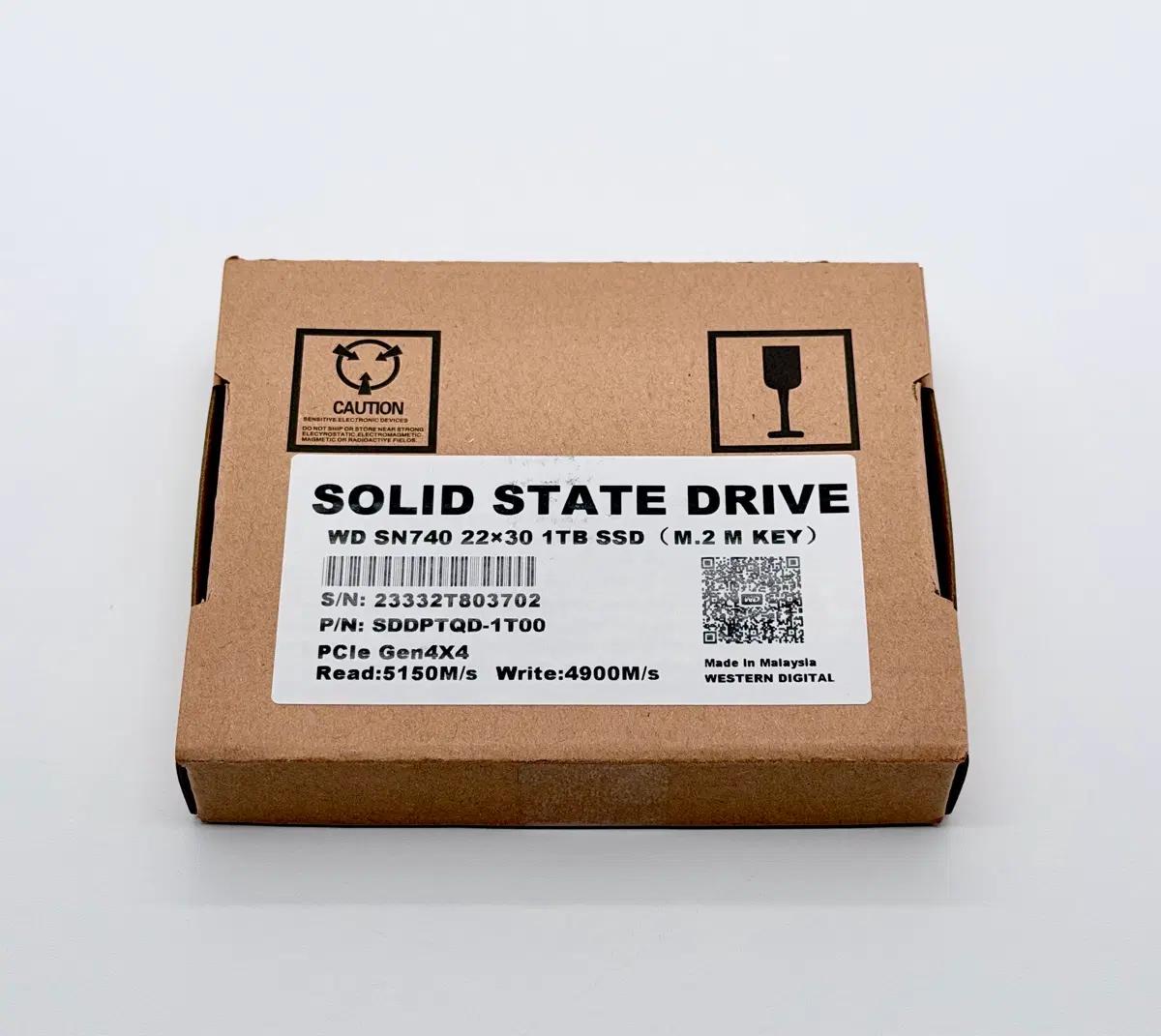미개봉 완전 새상품 WD정품 SN740 1TB M.2 2230 NVMe SSD PCIe 4.0