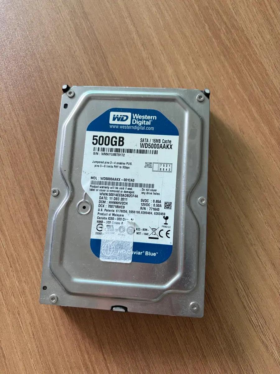 WD 500GB HDD WD5000AAKX 하드디스크