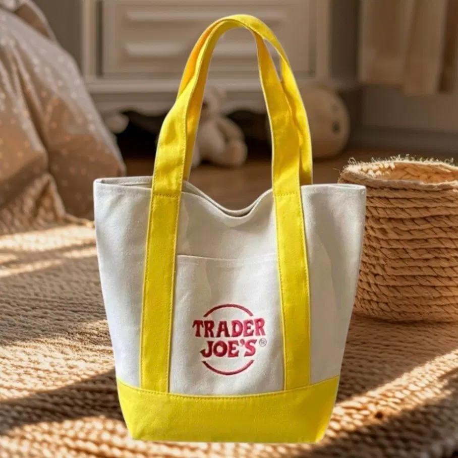 트레이더조 미니 에코백 캔버스 숄더백 TRADER JOE'S <<옐로우>>