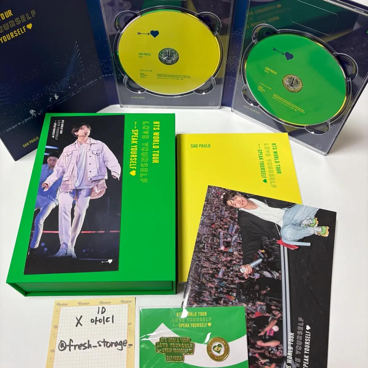 방탄소년단 스픽콘 상파울루 디비디 BTS DVD 정국 북마크 특전 뱃지