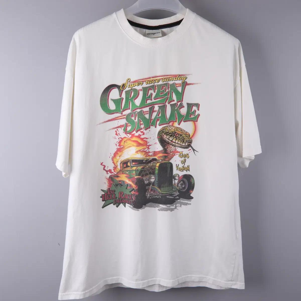 큐티에잇 가먼츠 반팔 BN Green Snake Tee (Ivory) (XL)