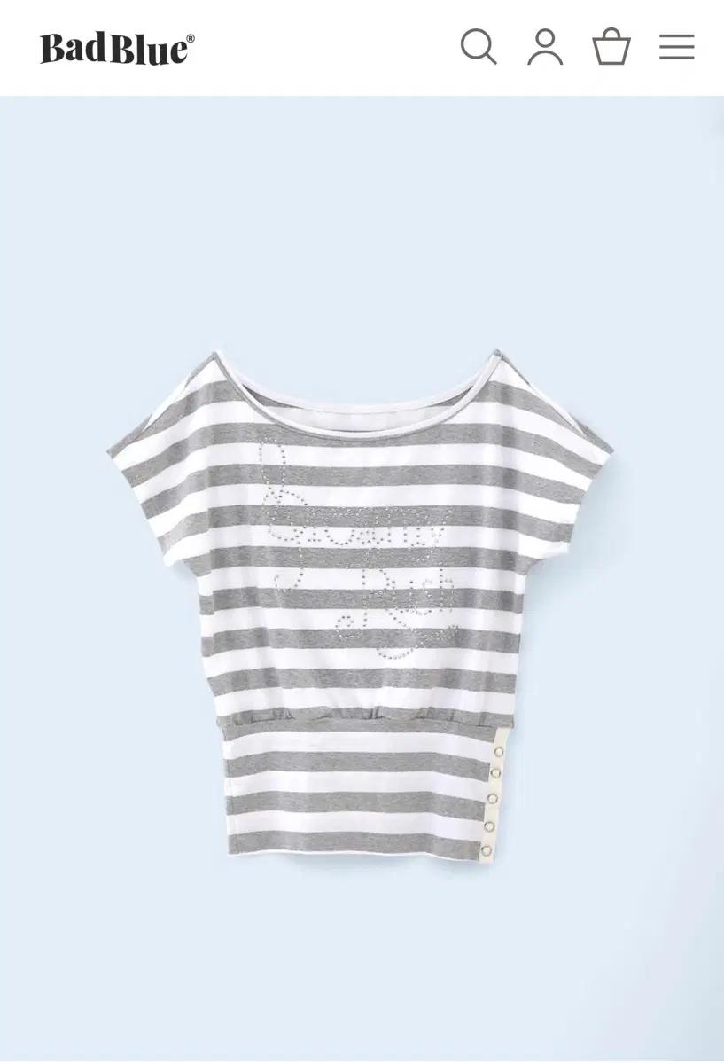 badblue 배드블루 Rush Drapey Snap One Shoulder Top Gray