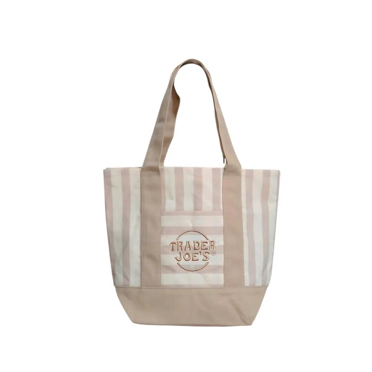 트레이더조 스트라이프 미니 에코백 캔버스 숄더백 TRADER JOE'S <<베이지>>