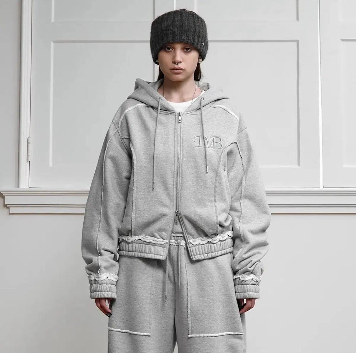 트리밍버드 Cut-Out Set-up Sweat Jumper [ Melange Gray ]