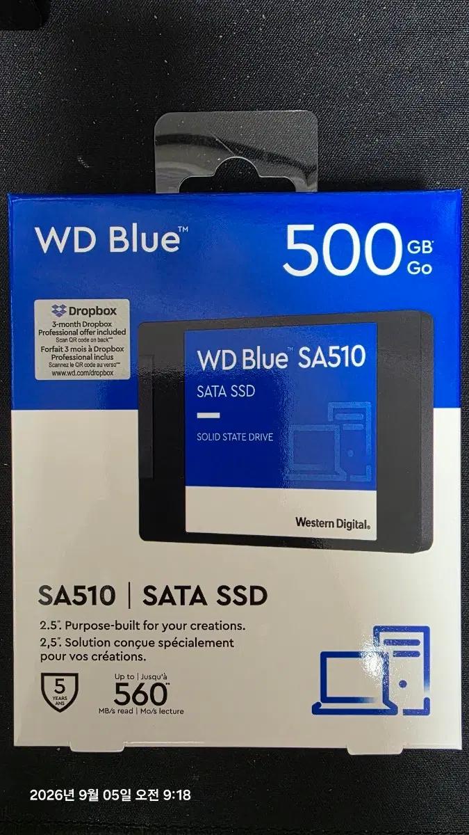 WD SSD 2.5 미개봉 .미사용 500G
