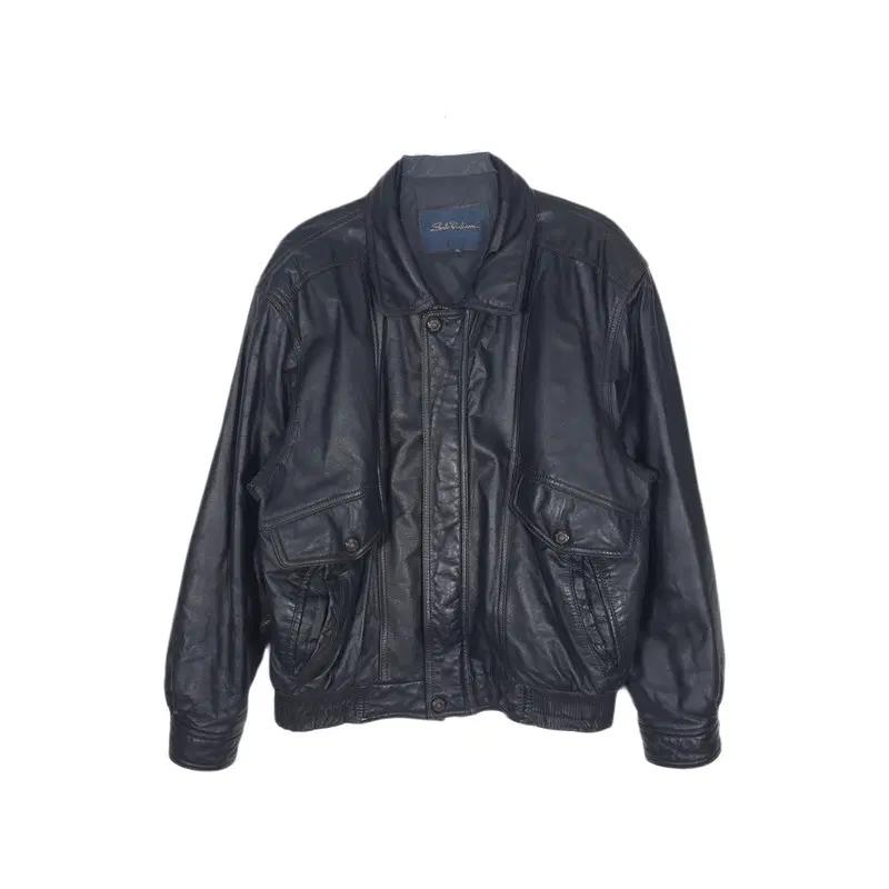 SUBURBAN 천연 소가죽 오버핏 블루종 점퍼 XL