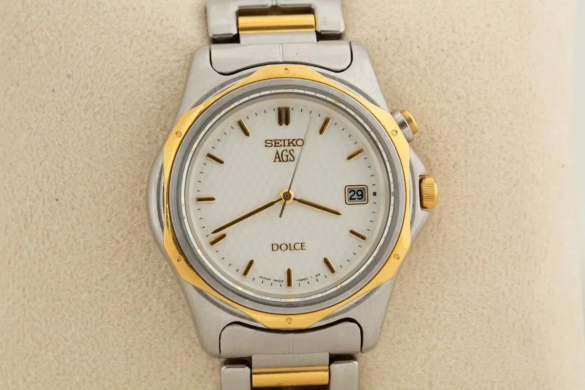 세이코 돌체 Seiko Dolce AGS 18K 골드 베젤 쿼츠 시계