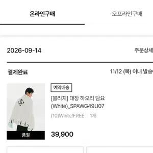 배송지 변경) 블리치 X 스파오 / 대장 하오리 담요