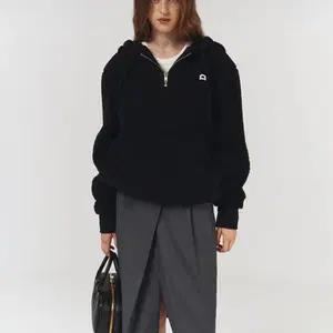 던스트 하프집업 후드 플리스 풀오버 블랙 (unisex)